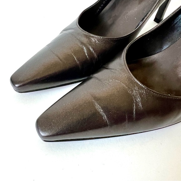 STUART WEITZMAN Brown Pearlized Pointed Toe Pumps—SZ. 7.5 - Picture 4 of 12